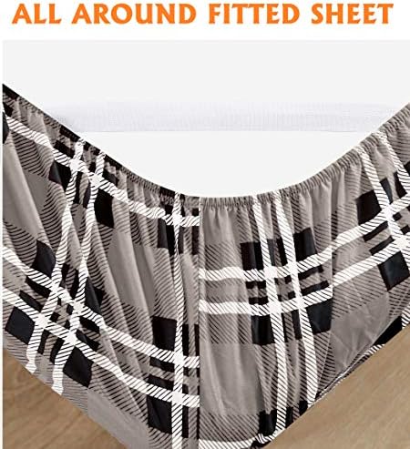 Elegant Comfort Luxury Soft Bed Sheets Plaid Pattern - 1500 Premium