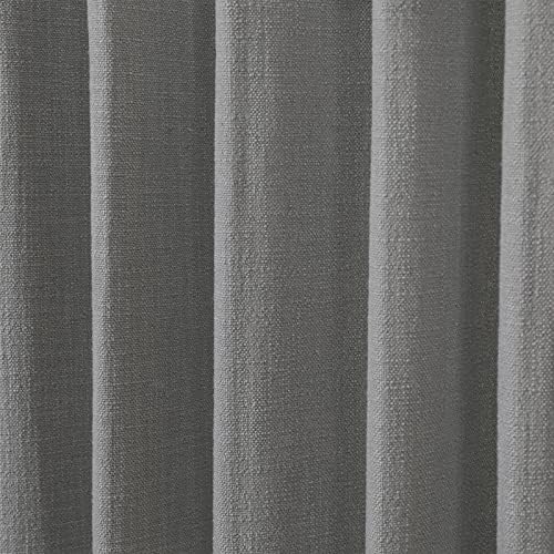 ChadMade Heavyweight Thick Linen Drape 50Wx108L Gray Double Pinch