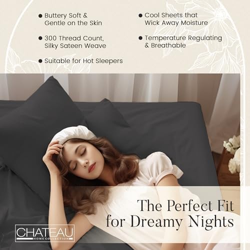 100% Cotton Sheets King Size Sheets Set with Fitted Sheet & Pillowcase