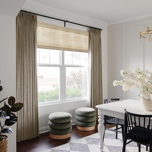 TWOPAGES Taupe Grey Blackout Pinch Pleat Curtain 72 Inches Long for