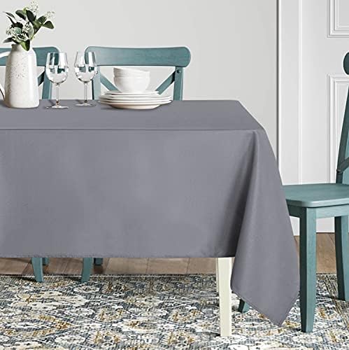 sancua Rectangle Tablecloth, 60 x 120 Inch, Light Grey