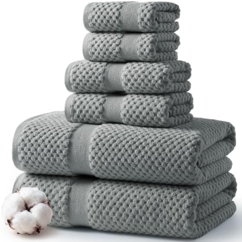 ecolook 6-Piece Towel Set, 100% Cotton