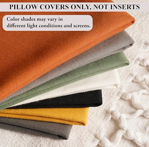 RELY+ Cotton Throw Pillow Covers 20x20 Inch Set of 2 Sage Green