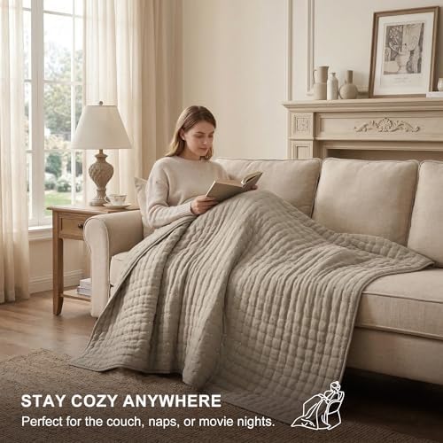 WDCOZY Cloud Soft Quilt Set, King Size, Taupe, 3 Pieces 104x90 inches