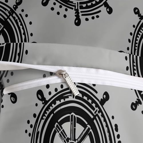 King Duvet Cover Set Minimalist Wheel Pattern Soft Microfiber