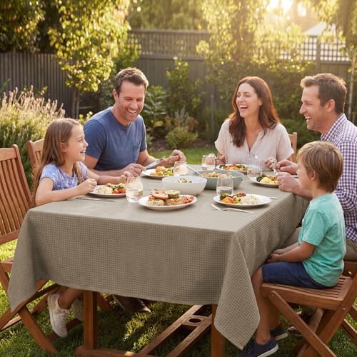 H.VERSAILTEX Rectangle Tablecloth Waffle Textured Waterproof Table