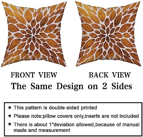 Mustard Yellow Dahlia Pillow Covers 20X20 Inch Geometry Floral Couch