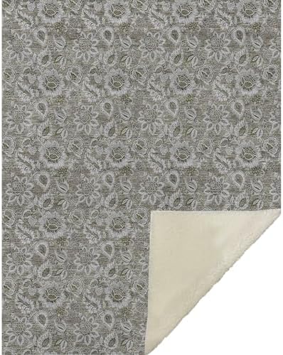 Addison Rugs ASB661 Taupe 50" x 70" Oversized Sherpa Throw Blanket