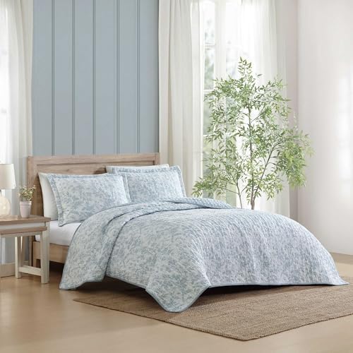 Laura Ashley - Soft & Lightweight Queen Quilt with Matching Shams