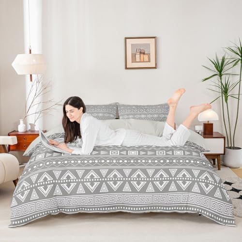 Feelyou Boho Duvet Cover Full Size Bohemian Aztec Comforter Cover for