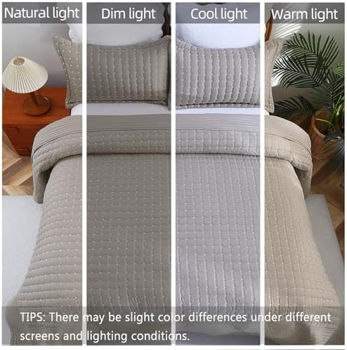 Cmfshape 120"x120" Oversized King Size Quilt,Lightweight Minimalist