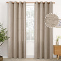 YoungsTex Oatmeal Linen Curtains for Living Room, Burlap Drapes