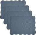 HOMBYS Quilted Placemats Set of 4 Washable-Rectangular Placemats for