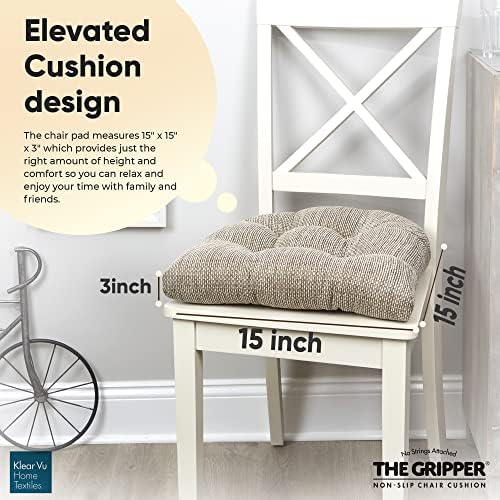 Klear Vu Gripper Overstuffed Universal Non-Slip Dining Chair Cushions