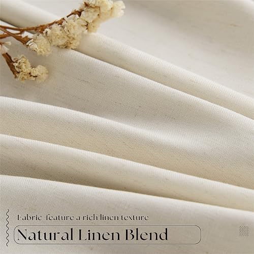 Cream Beige Pinch Pleated 120 Inch Curtains High Ceiling Linen