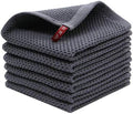 Cotton Dish Rags Dish Cloths for Washing Dishes,12”x12”, 6 Pack, Dark