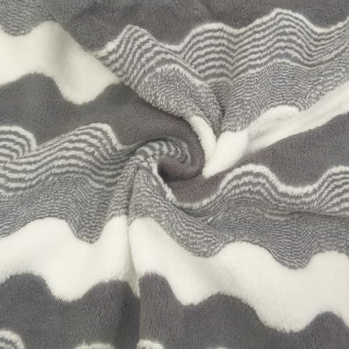 ABREEZE Wave Stripe Pattern Towel Set, Grey, 8pc