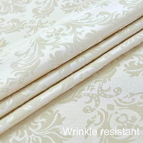 SASTYBALE Ivory Jacquard Damask Rectangle Tablecloth, 60 x 102 Inch