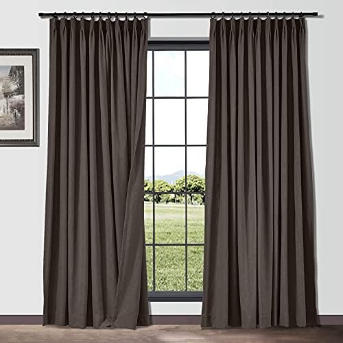 Double Pinch Pleated Soft Touch Blackout 100% Polyester Curtains for