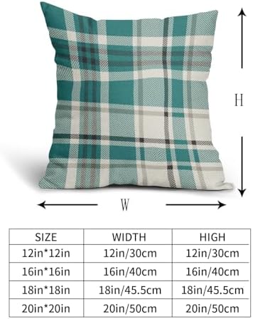 Teal Plaid Pillow Covers 22x22 Set of 2 Christmas Buffalo Checkered