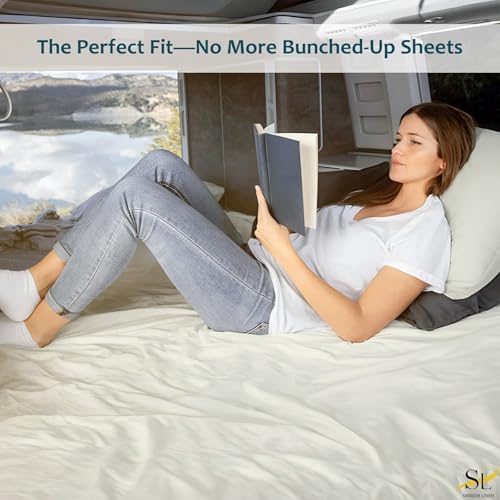 Shreem Linen RV Queen Sheets 58x75, 100% Egyptian Cotton 4-Piece