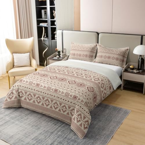 Feelyou Bohemian Aztec Duvet Cover 100% Cotton Queen Size Boys Girls