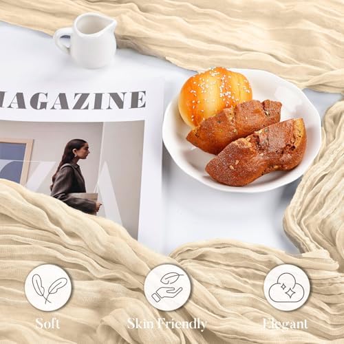 10 Pack Beige Table Runner 10Ft 23 x 120 Inch Cheesecloth