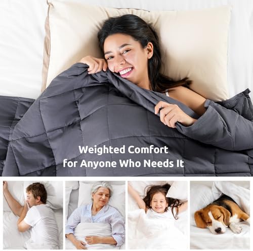 Sivio Cotton Weighted Blanket for Adults, King Size 80"x87" 25 lbs