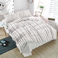 Duvet Cover Set Queen, Abstract Lines Texture 3 Piece Bedding Set