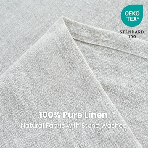 Simple&Opulence Natural Linen Tablecloth for Rectangle Tables-54×72