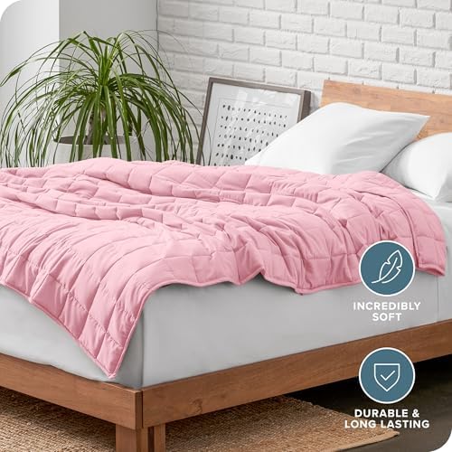 Bare Home Cotton Weighted Blanket (Light Pink, 40"x60" 10lbs)