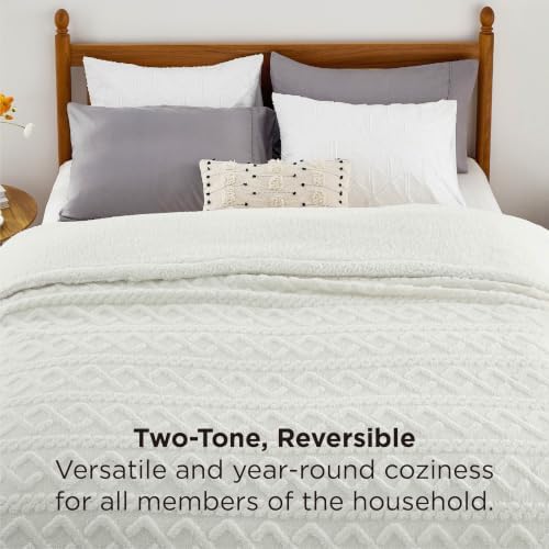 Bedsure Gentlesoft Sherpa King Size Blanket for Bed- Fleece Fluffy &