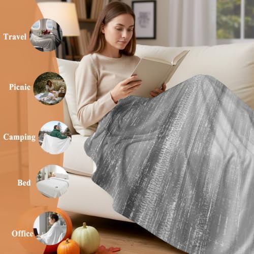 Grey Ombre Throw Blanket Vintage Minimalist Gradient Abstract Texture