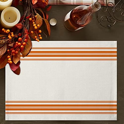 Farmhouse Stripes Table Mats Set of 4 With Table Runner 90 Inches
