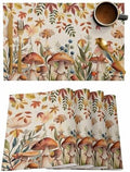 Placemats Set of 8, Thanksgiving Fall Leaves Woven Placemat, Linen