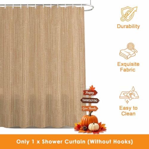 Long Shower Curtains 72" x 84", Sand Beige Washable Shower Curtain for