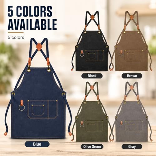 Personalized Canvas Apron for Men Women Custom Printing Name Heavy