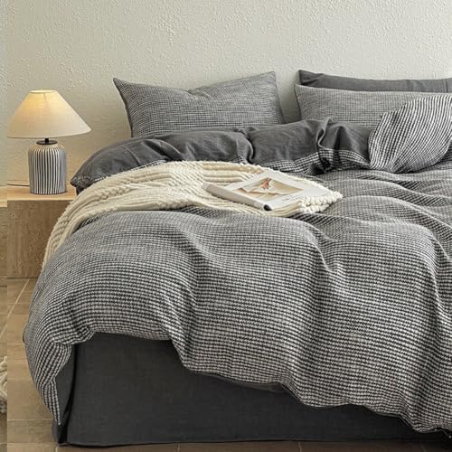 MZP 100% Washed Cotton 4pcs Striped Duvet Cover Sets Stripes Pattern
