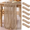Nude Cheesecloth Table Runner Neutral Boho Fall Runner for Table