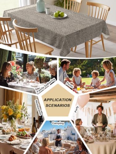 Farmhouse Textile Rectangle Tablecloth 60 x 120 Inches Country Gray