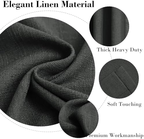 cololeaf Linen Curtains 84 inches Long Pinch Pleated Curtains Neutral
