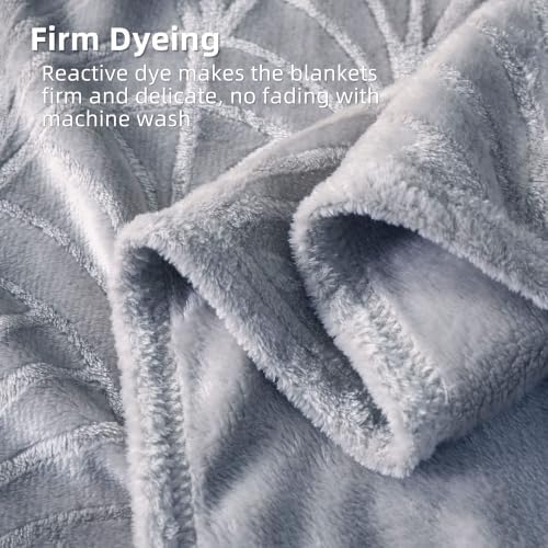 Whale Flotilla Soft Flannel Fleece King Size Bed Blanket, Silver Grey