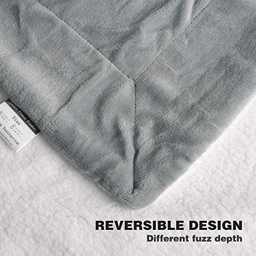 EDOW Faux Sherpa Flannel Throw Blanket, 600GSM Thickened Reversible