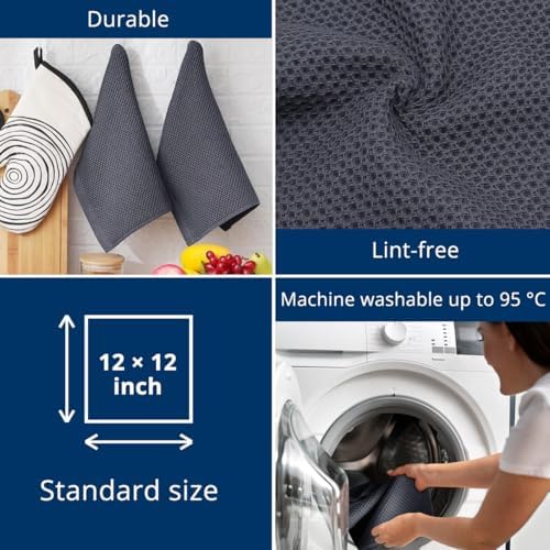 Cotton Dish Cloths for Washing Dishes, Ultra Soft Absorbent Quick