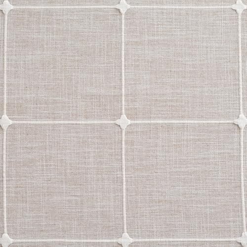 Lattice Embroidery Plaid Round Tablecloth, Round 70 Inch, Beige