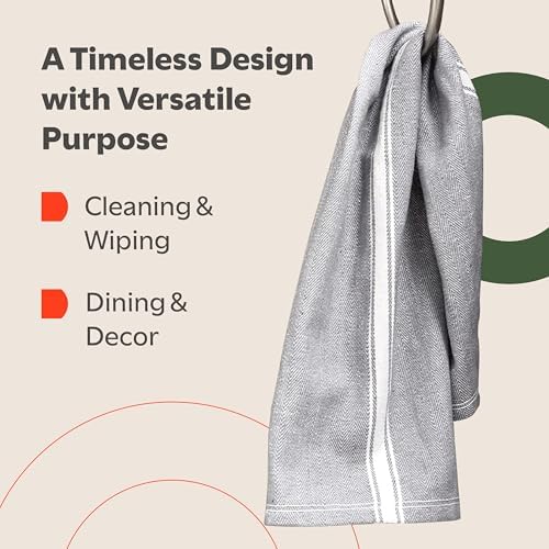 Zeppoli Classic Kitchen Towels - 15 Pack 100% Natural Cotton Towel