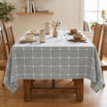 Horaldaily Rustic Plaid Table Cloth, Gray, 60×120 Inch Rectangular