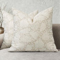 Neutral Floral Double Sided Block Print Pillow Covers 18x18 Set of 2