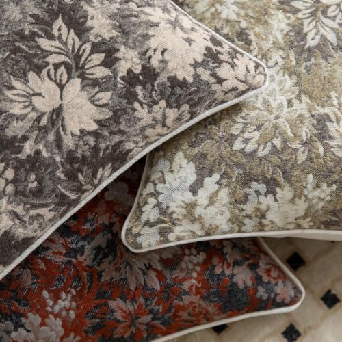 MADIZZ Pack of 2 Decorative Throw Pillow Covers 20x20 Inch Ivory Gold