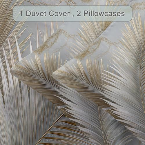 Soft Microfiber Duvet Cover Plants 3D Palm Leaves - King Size